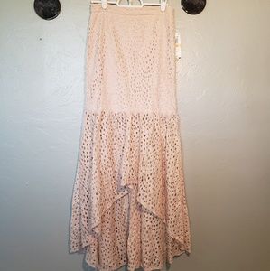 NWT GB eyelet high low skirt citrus marmalade